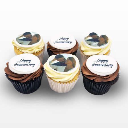 Custom Printed Anniversary Cupcakes Delivery Nationwide